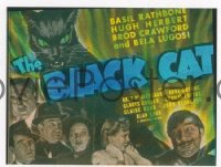 VHP7 122 BLACK CAT glass lantern coming attraction slide '41 Bela Lugosi, Rathbone
