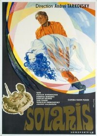 #377 SOLARIS linen Russian export movie poster '72 Tarkovsky!