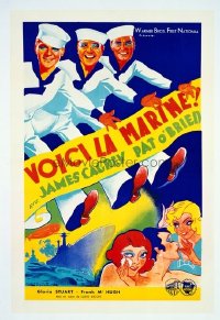VHP7 031 HERE COMES THE NAVY linen French movie poster '34 James Cagney