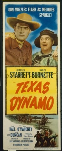 t047 TEXAS DYNAMO insert movie poster '50 Charles Starrett, Burnette