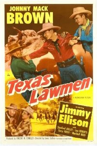 t060 TEXAS LAWMEN linen one-sheet movie poster '51 Johnny Mack Brown