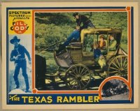 t053 TEXAS RAMBLER movie lobby card '35 bad guys rob stagecoach!