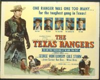 t402 TEXAS RANGERS half-sheet movie poster '51 George Montgomery
