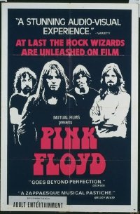 362 PINK FLOYD black light Canadian 1sh '73 an explosive rock & roll cinema concert in Pompeii!