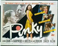VHP7 051 PINKY half-sheet movie poster '49 Jeanne Crain, Elia Kazan