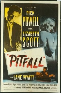 #112 PITFALL one-sheet '48 Dick Powell, Scott