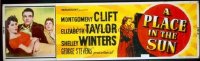 VHP7 429 PLACE IN THE SUN paper banner movie poster '51 Clift, Liz Taylor