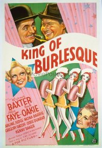 VHP7 040 KING OF BURLESQUE linen one-sheet movie poster '35 Baxter, Alice Faye