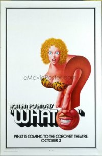 #381 WHAT one-sheet movie poster '73 Roman Polanski erotic comedy!!