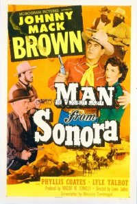 t013 MAN FROM SONORA linen one-sheet movie poster '51 Johnny Mack Brown