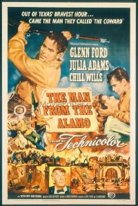 t014 MAN FROM THE ALAMO linen one-sheet movie poster '53 Boetticher, Ford