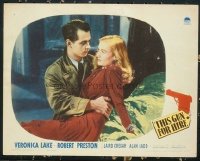 #207 THIS GUN FOR HIRE lobby card '42 best Ladd & Lake close up!!