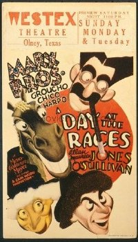 v297 DAY AT THE RACES  mini WC '37 Marx Bros, Hirschfeld