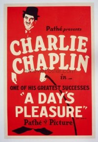 #205 DAY'S PLEASURE 1sheet R20s Charlie Chaplin