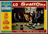 #344 HUSTLER Italian photobusta movie poster '61 Newman shoots pool!!