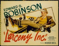 3410 LARCENY INC style B half-sheet movie poster '42 Edward G. Robinson