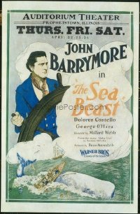 #133 SEA BEAST window card '26 John Barrymore vs Moby Dick!!