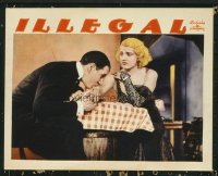 2171 ILLEGAL lobby card '32 suave guy paws Isobel Elsom!
