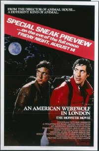 VHP7 565 AMERICAN WEREWOLF IN LONDON preview advance one-sheet movie poster '81