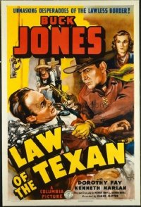 t201 LAW OF THE TEXAN linen one-sheet movie poster '38 lawman Buck Jones!