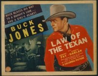 t211 LAW OF THE TEXAN 8 movie lobby cards '38 rough, tough Buck Jones!