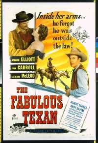 t205 FABULOUS TEXAN linen one-sheet movie poster '47 Wild Bill Elliott
