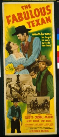 t191 FABULOUS TEXAN insert movie poster '47 Wild Bill Elliott
