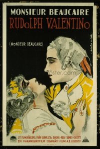 #135 MONSIEUR BEAUCAIRE Swedish 23x35 '24 Rudolph Valentino!