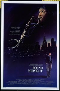 4684 ROUND MIDNIGHT one-sheet movie poster '86 saxophones, Gordon