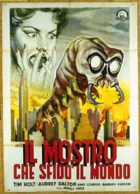 #268 MONSTER THAT CHALLENGED THE WORLD Italian one-panel movie poster '57!