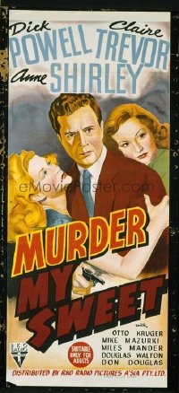 #217 MURDER MY SWEET Australian daybill movie poster '44 film noir!!
