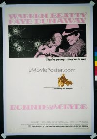 1515 BONNIE & CLYDE one-sheet movie poster '67 Warren Beatty, Faye Dunaway