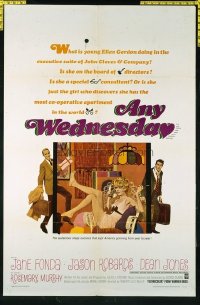 1506 ANY WEDNESDAY one-sheet movie poster '66 Jane Fonda, Jason Robards