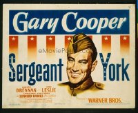 1316 SERGEANT YORK title lobby card '41 Gary Cooper, Howard Hawks