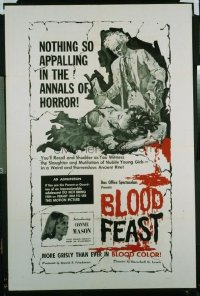VHP7 472 BLOOD FEAST one-sheet movie poster '63 Herschell Gordon Lewis classic!