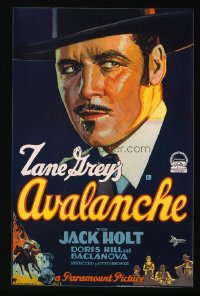 122 AVALANCHE ('28) paperbacked 1sheet