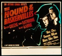 VHP7 231 HOUND OF THE BASKERVILLES glass lantern coming attraction slide '39 Holmes