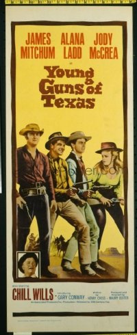t361 YOUNG GUNS OF TEXAS insert movie poster '63 Mitchum,Ladd,McCrea