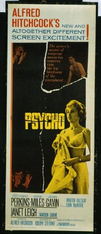 VHP7 409 PSYCHO insert movie poster '60 Leigh, Perkins, Hitchcock