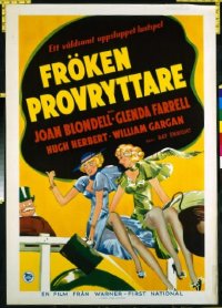 3016 TRAVELING SALESLADY Swedish movie poster '35 Blondell, Farrell