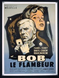VHP7 416 BOB LE FLAMBEUR linen French movie poster '55 Jean-Pierre Melville