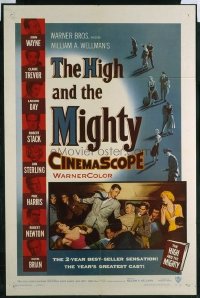 JW 262 HIGH & THE MIGHTY one-sheet movie poster '54 John Wayne airplane epic!