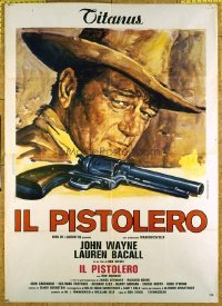 #387 SHOOTIST Italian one-panel movie poster '76 John Wayne, Bacall, Howard!
