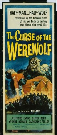 VHP7 351 CURSE OF THE WEREWOLF insert movie poster '61 Oliver Reed, Fisher