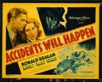 1102 ACCIDENTS WILL HAPPEN title lobby card '38 Reagan, cool image!