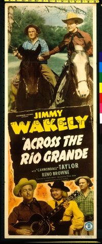 t135 ACROSS THE RIO GRANDE insert movie poster '49 Jimmy Wakely