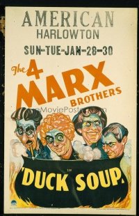 #170 DUCK SOUP window card '33 The 4 Marx Brothers, Groucho!!