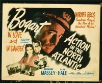 1103 ACTION IN THE NORTH ATLANTIC title lobby card '43 Humphrey Bogart