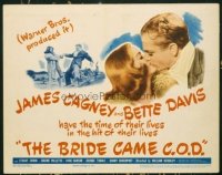 1122 BRIDE CAME C.O.D. title lobby card '41 James Cagney, Bette Davis