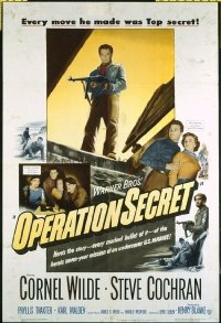 1578 OPERATION SECRET one-sheet movie poster '52 Cornel Wilde, Cochran